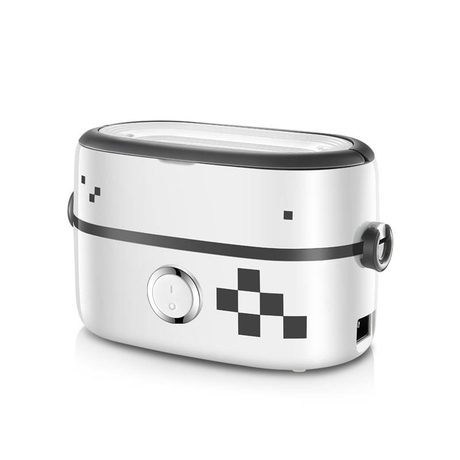 1L Ceramic container portable handle electric heated bento lunch box for cook rice and warm food